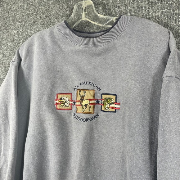 Vintage MC Sport Sweatshirt Mens Large Blue All American Outdoorsman Nature 90s - Picture 4 of 12